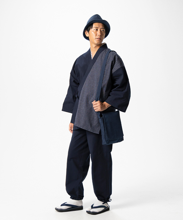 杢糸織デザイン作務衣
