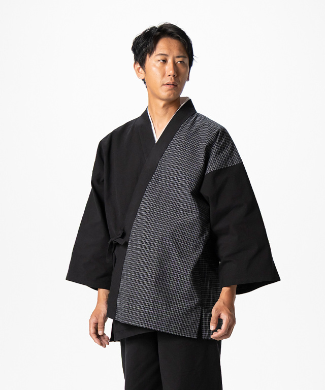 杢糸織デザイン作務衣