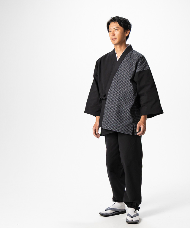 杢糸織デザイン作務衣