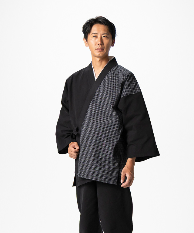 杢糸織デザイン作務衣