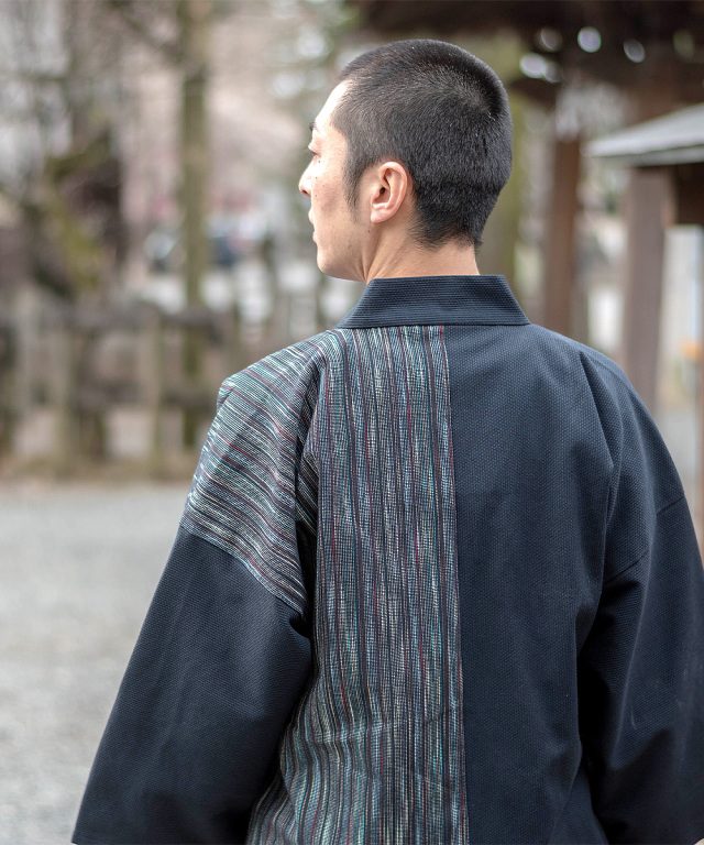たて絣デザイン作務衣