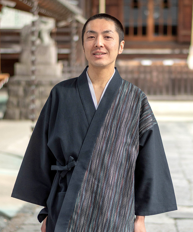 たて絣デザイン作務衣