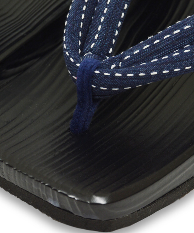 刺子織鼻緒下駄