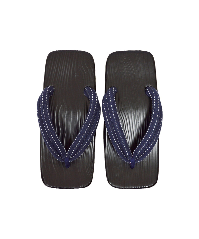 刺子織鼻緒下駄