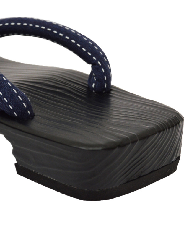 刺子織鼻緒下駄