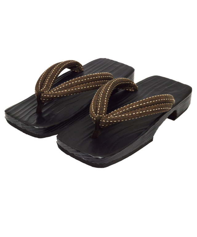 刺子織鼻緒下駄