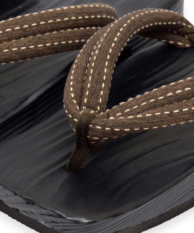 刺子織鼻緒下駄