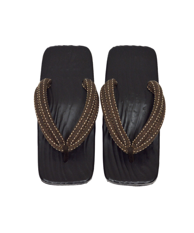 刺子織鼻緒下駄