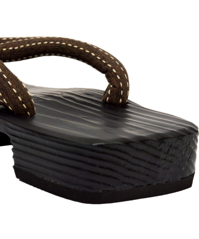 刺子織鼻緒下駄