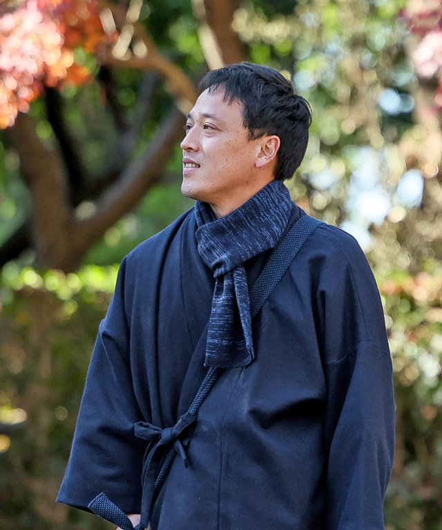 ウール差し込みマフラー絣