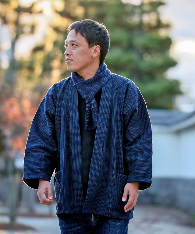 ウール差し込みマフラー絣