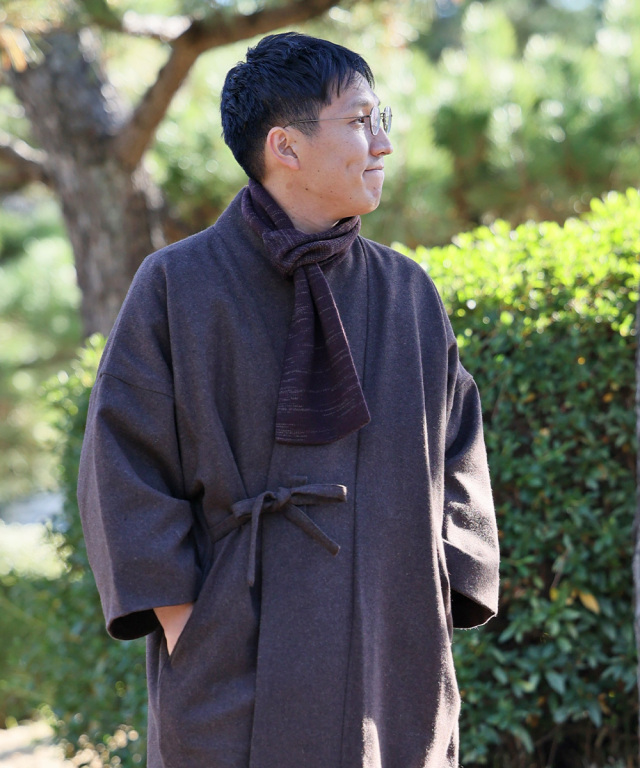 ウール差し込みマフラー絣