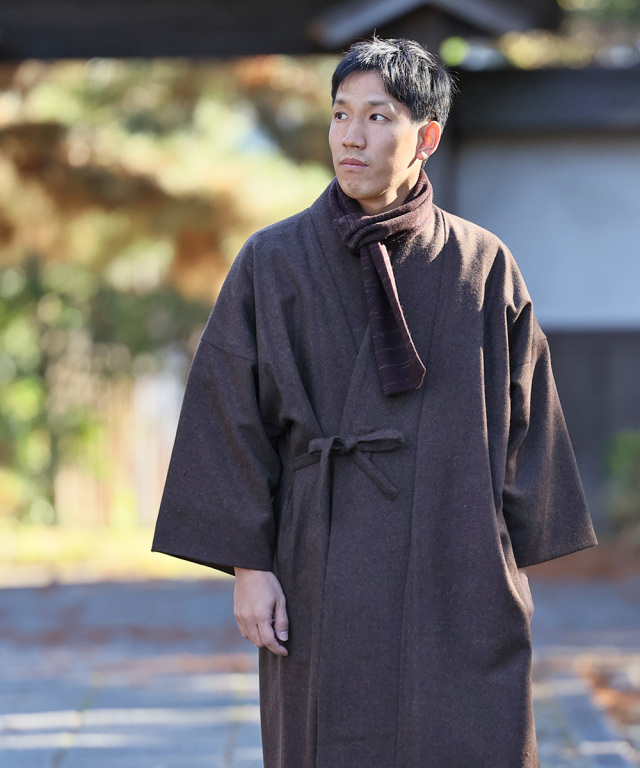 ウール差し込みマフラー絣