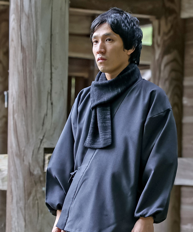 ウール差し込みマフラー絣