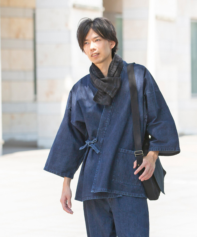 ウール差し込みマフラー絣