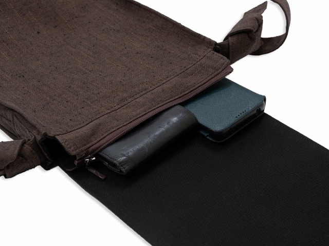 たてスラブ頭陀袋ミニ 茶