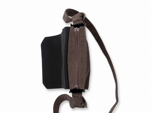 たてスラブ頭陀袋ミニ 茶