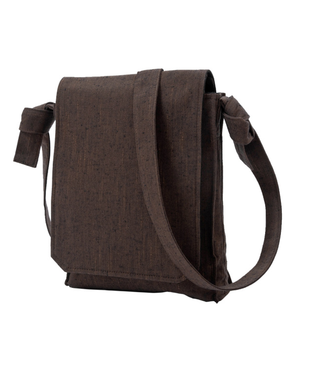 たてスラブ頭陀袋ミニ No.5 茶＜日本製＞ | 作務衣・甚平通販 和粋庵