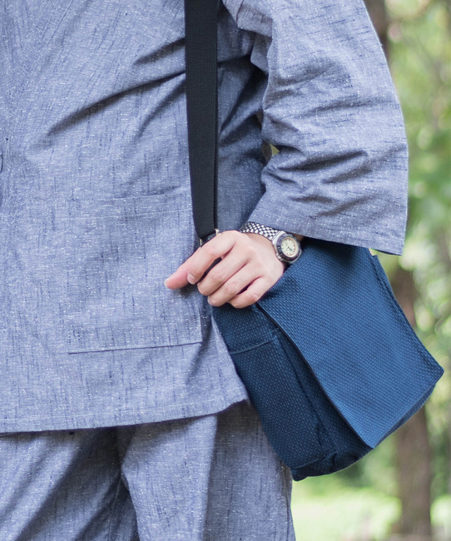 刺子織ショルダーバッグ No.1 濃紺 【和粋庵】 | 作務衣・甚平通販 和粋庵