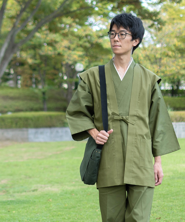 刺子織ショルダーバッグ No.5 グリーン 【和粋庵】 | 作務衣・甚平通販