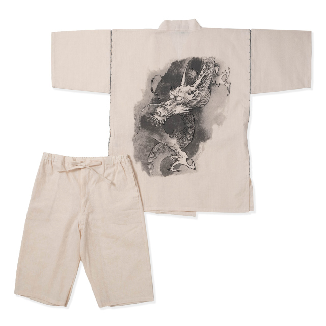 水墨画甚平 日本製メンズ男性用 父の日ギフトにも人気 作務衣 甚平ブランド 和粋庵