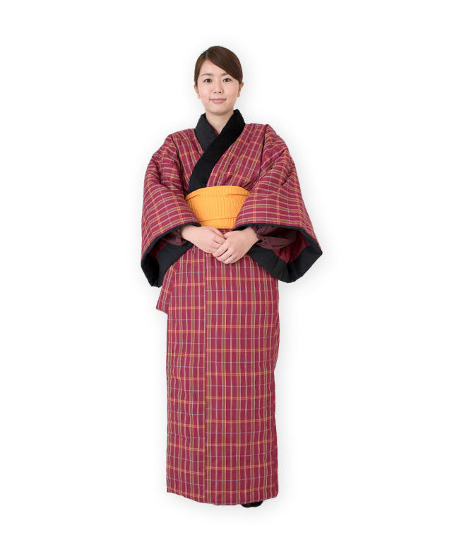 丹前】 日本製 丹前（たんぜん） 3番エンジ 140cm丈 | 作務衣・甚平