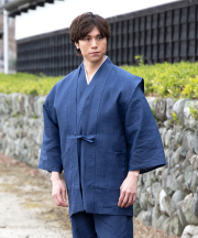【新品】浴衣セット　 近江ちぢみ 本麻　日本製　高級　大人洗える　夏着物　単衣 メンズ浴衣 単品 夏着物 近江ちぢみ本麻 グレー 165cm～185cm