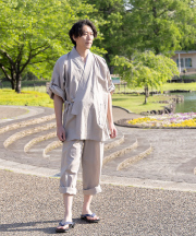 作務衣　和粋庵　未使用品 和紙しじら織作務衣 No.3 グリーン | 作務衣・甚平通販 和粋庵
