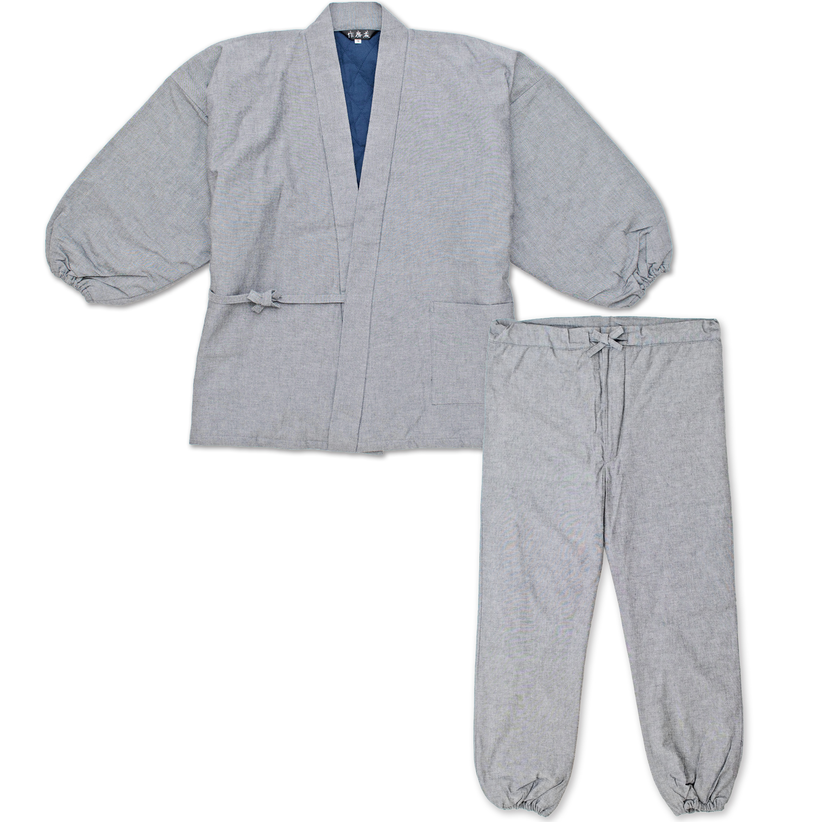 1060 キルト無地作務衣　グレー　