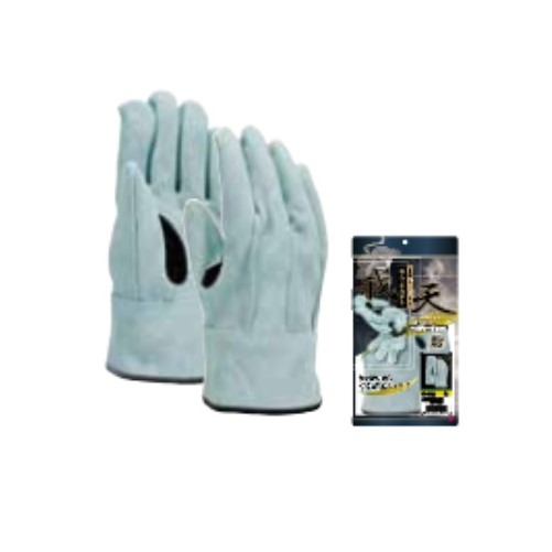 K-492 床革手袋　我天　銀アテ付き（おたふく手袋）５双