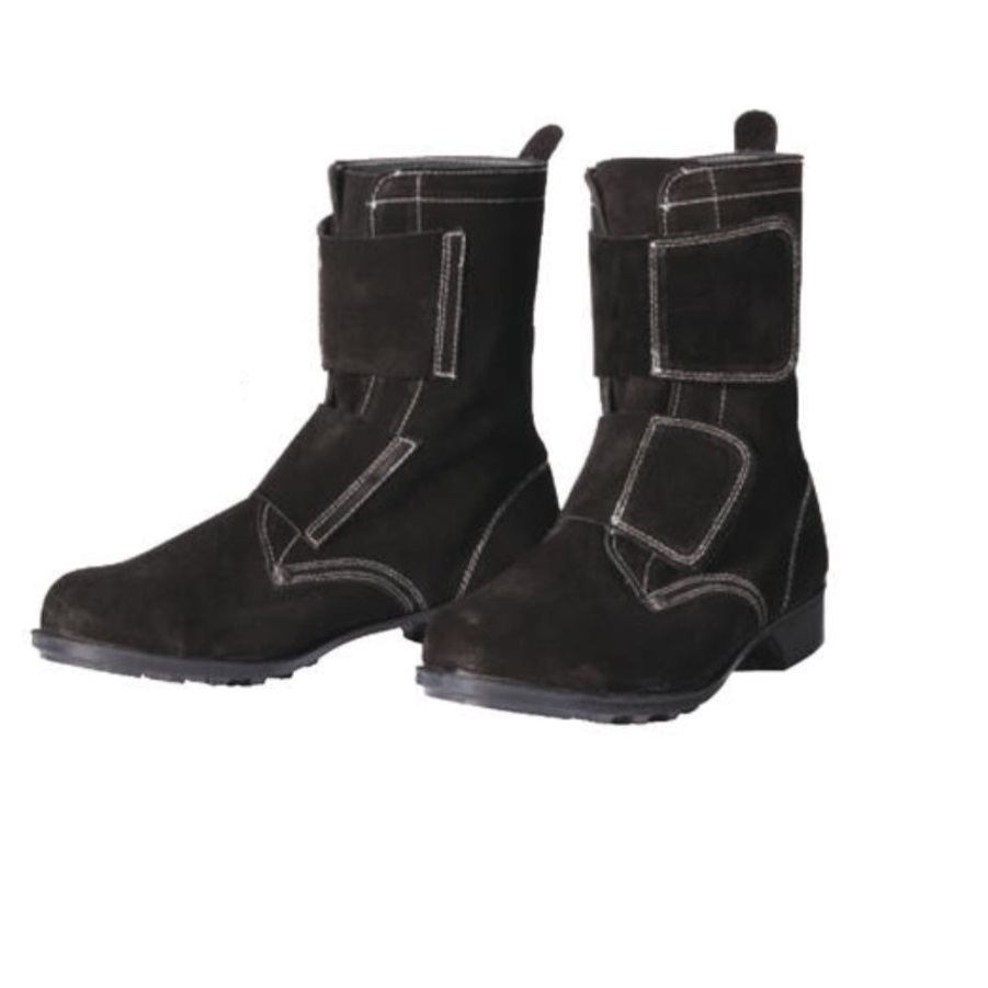 【銀行振込専用】T-5鋼製先芯　溶接作業用安全靴　長編上靴　ベロア黒革　マジック（ドンケル）１足