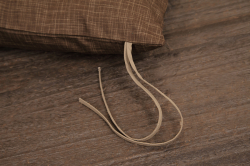 ひも付　小座布団カバー　なごみ　くるみ色