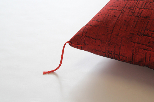 座布団 八端判 富士絹紬 茜色（あかねいろ） 通販-わたや森