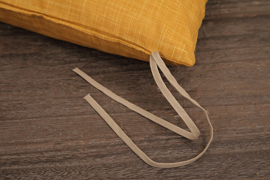 ひも付　小座布団カバー　なごみ　からし色