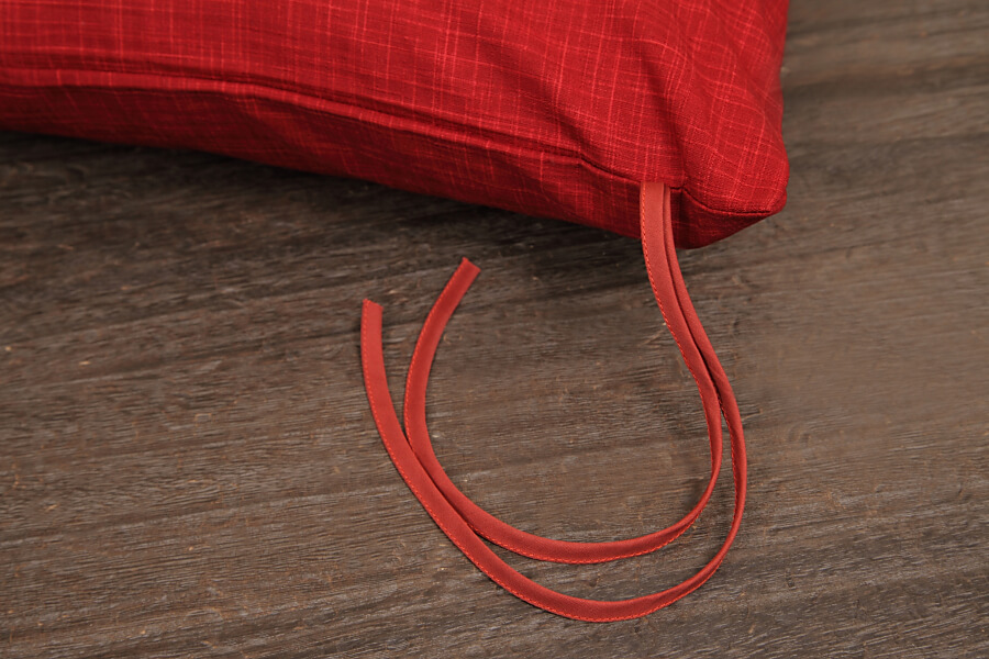 ひも付　小座布団カバー　なごみ　あかね色