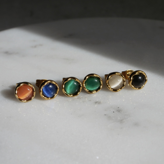 金属アレルギー対応 ステンレスピアス カラージュエルスタッドピアス スタッドピアスファーストピアス セカンドピアス フープピアス 両耳用 pi057