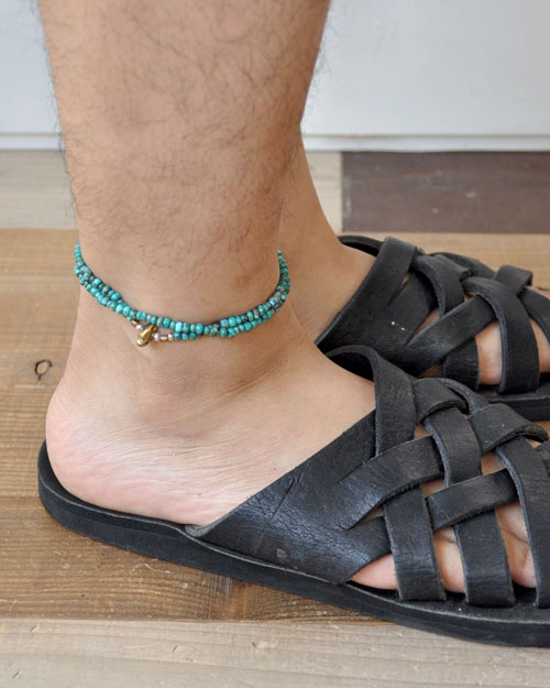 39 (SunKu/サンク) Turquise Beads Anklet & Necklace / アンクレット&ネックレス