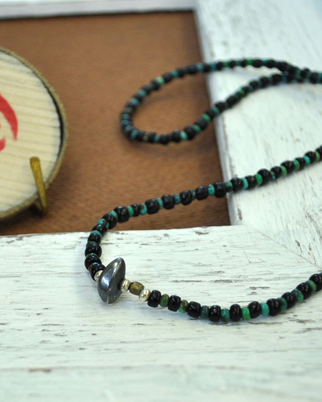 39 (SunKu/サンク) Antique×Turquise Beads Necklace&Bracelet / アンティーク & ターコイズビーズ ネックレス&ブレスレット