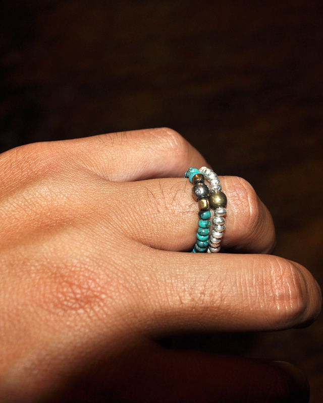 39 [SunKu] サンク Turquise & Silver Beads Ring