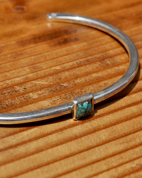 39 (SunKu/サンク)  Roller Press Bangle 925 w TURQUISE/ ローラープレスバングル シルバー ターコイズ
