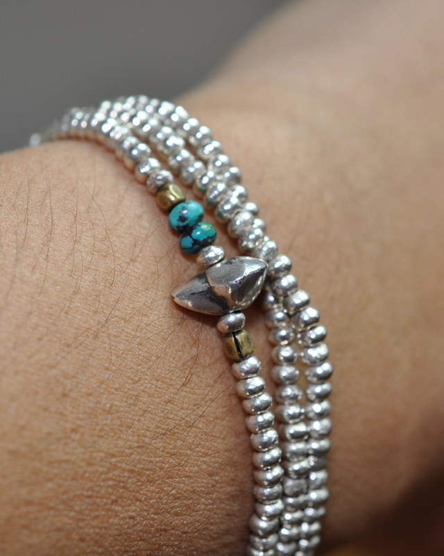 39 [SunKu] サンク Turquise Beads Necklace & Bracelet
