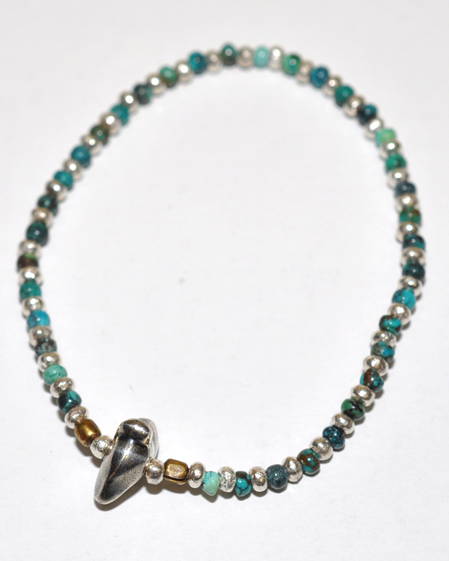 39 (SunKu / サンク) Turquise & Silver Beads Bracelet / ターコイズ & シルバービーズ ブレスレット