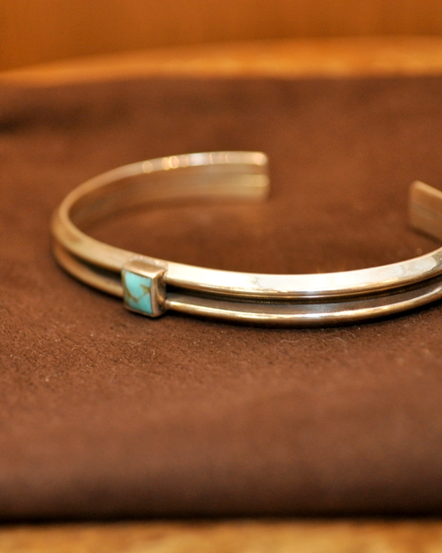 39 (SunKu/サンク)  W Triangle Bangle(S) 925 w TURQUISE/ ダブルトライアングルバングル シルバー ターコイズ