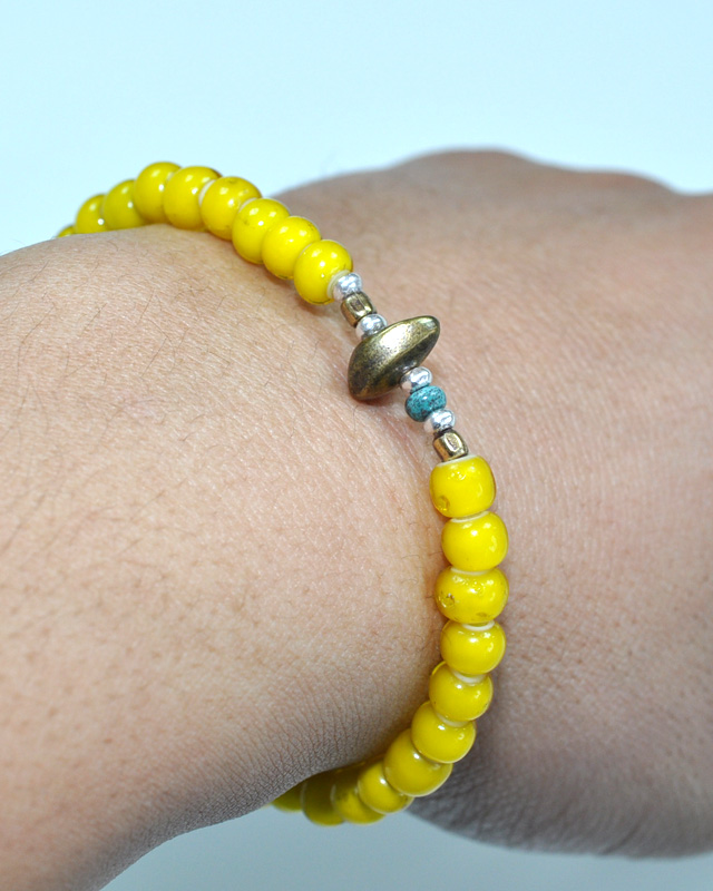 39 [SunKu] サンク White Heart Beads Bracelet
