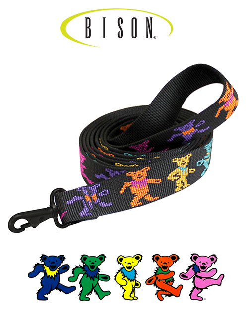 Bison Designs × Grateful Dead "Dancing Bears Dog Leash - 4ft. x 1.25 in. For Dogs"