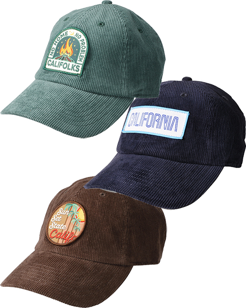 CALIFOLKS (カリフォークス) CORDUROY LOGO PATCH CAp