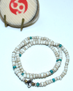 39 (SunKu/サンク) Antique & Turquise Beads Necklace & Bracelet / アンティーク&ターコイズビーズ ネックレス&ブレスレット