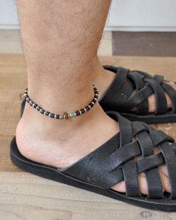 39 (SunKu/サンク) Antiqeu Beads & Silver Beads Anklet / アンクレット