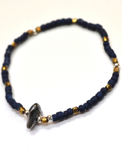 39 (SunKu)サンク Natural Indigo Dye Beads Bracelet