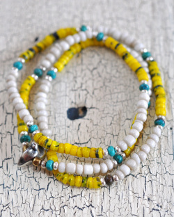 WATER x 39 (SunKu/サンク) Kangaba&White Beads Necklace & Bracelet / カカンバ&ホワイトビーズ ネックレス&ブレスレット